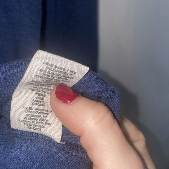 Free People Indigo Navy Blue Tate Layering Keyhole Tee PS - Picture 14 of 15